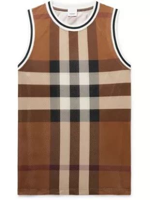 burberry tank top mens|BURBERRY Checked Mesh Tank Top for Men .